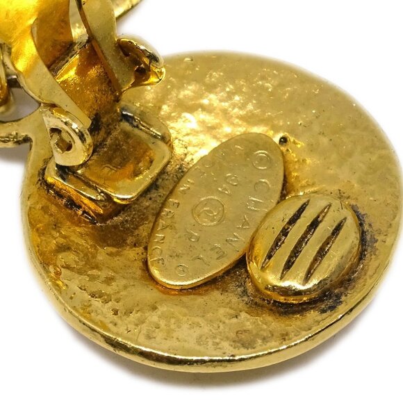 Chanel Dangle Earrings Clip-On Gold 94P 153108 - Picture 4 of 4